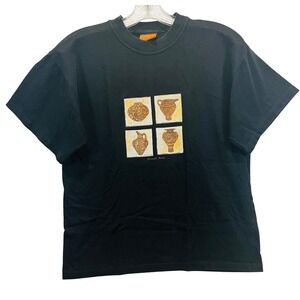 Zoe Minoan Pots Graphic T-Shirt Black Ancient Greek Pottery Art Tee Small